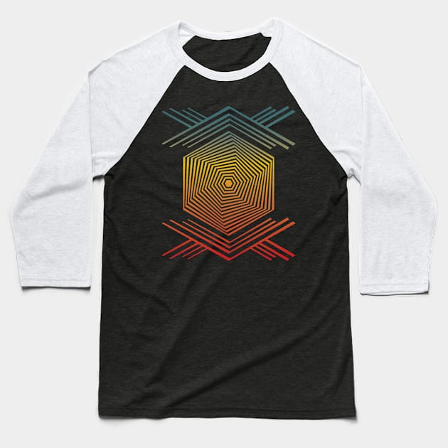 polygon optical artwork, illusion artwork Baseball T-Shirt by Erekjo